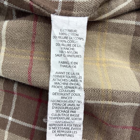 LL Bean Adirondack Barn Chore Coat Women Large Beige Flannel Lined Corduroy - Picture 6 of 14